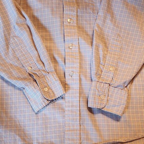 Burberry London Long Sleeve Button Down Preppy Shirt, Medium, Blue & White Plaid - Picture 9 of 9